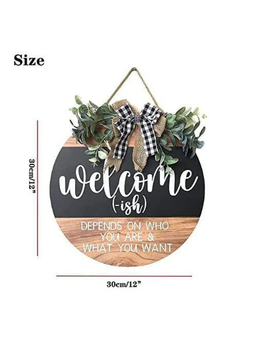 Welcome Door Sign Round Welcome Sign for Front Door Welcome Wreath